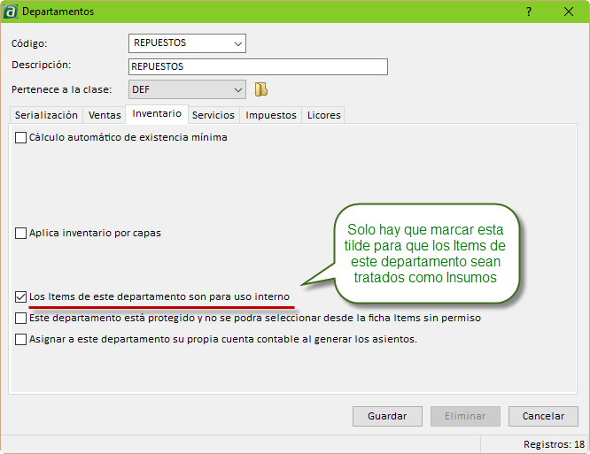 Departamentos de Insumos Departamentos de Insumos
