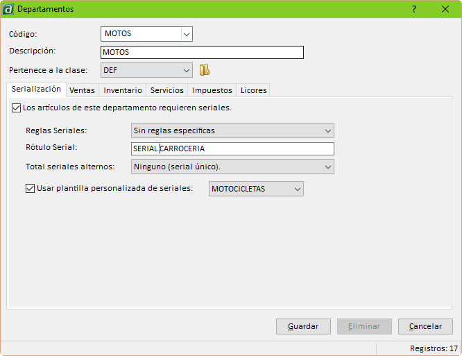 Departamento para Motocicletas