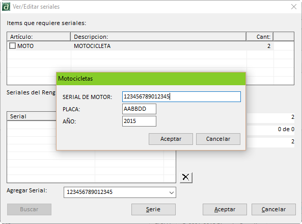 Seriales de una Motocicleta Seriales de una Motocicleta
