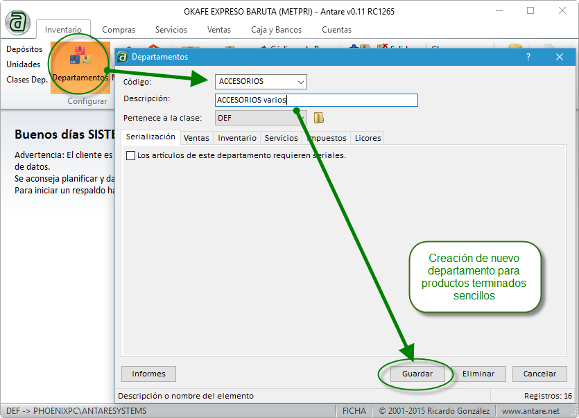 Creación departamento sencillo