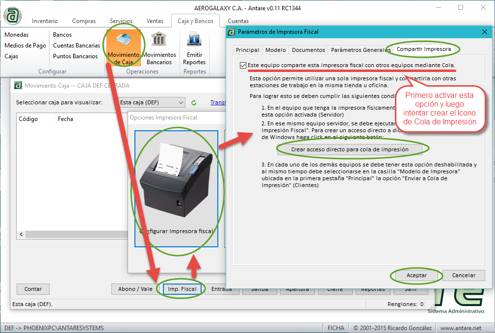 Activar Compartición Activar Compartición