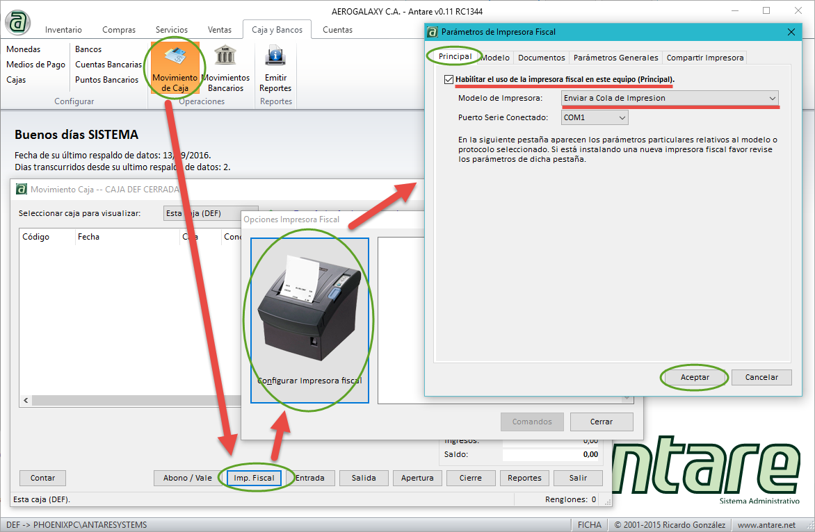 Opción Enviar a Cola de Impresión Opción Enviar a Cola de Impresión